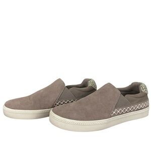Earth Origins Zandel Slip-On Suede Thistle Size 7 Argyle Stitching Detail Boho